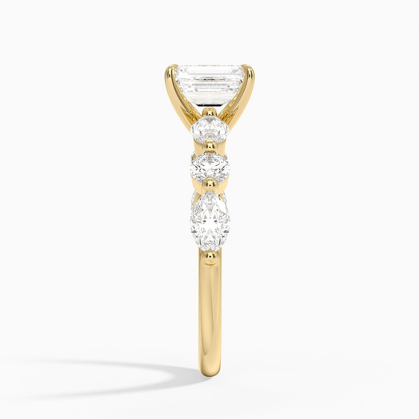 Grand Versailles Diamond Ring Yellow Gold 18k Emerald Engagement Ring
