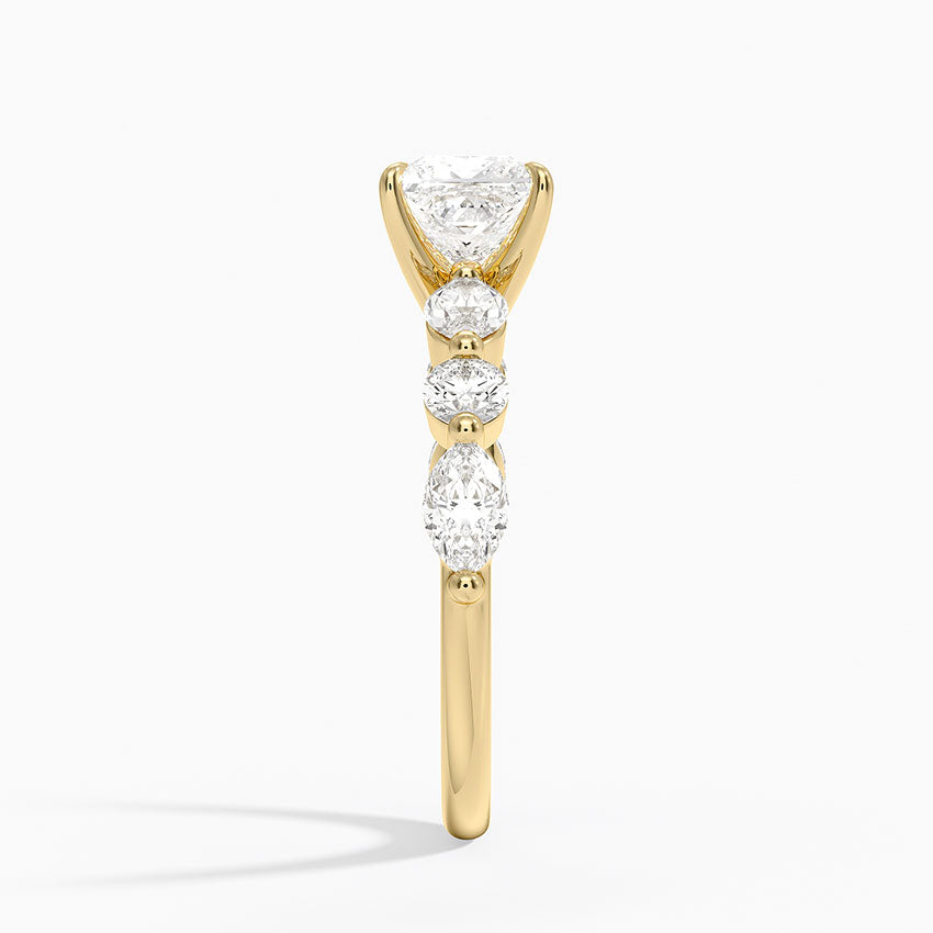 Grand Versailles Diamond Ring Yellow Gold 18k Princess Engagement Ring