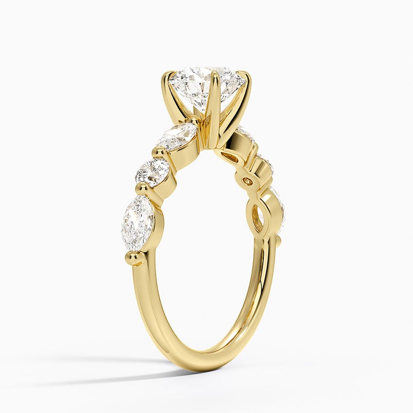 Grand Versailles Diamond Ring Yellow Gold 18k Round Engagement Ring