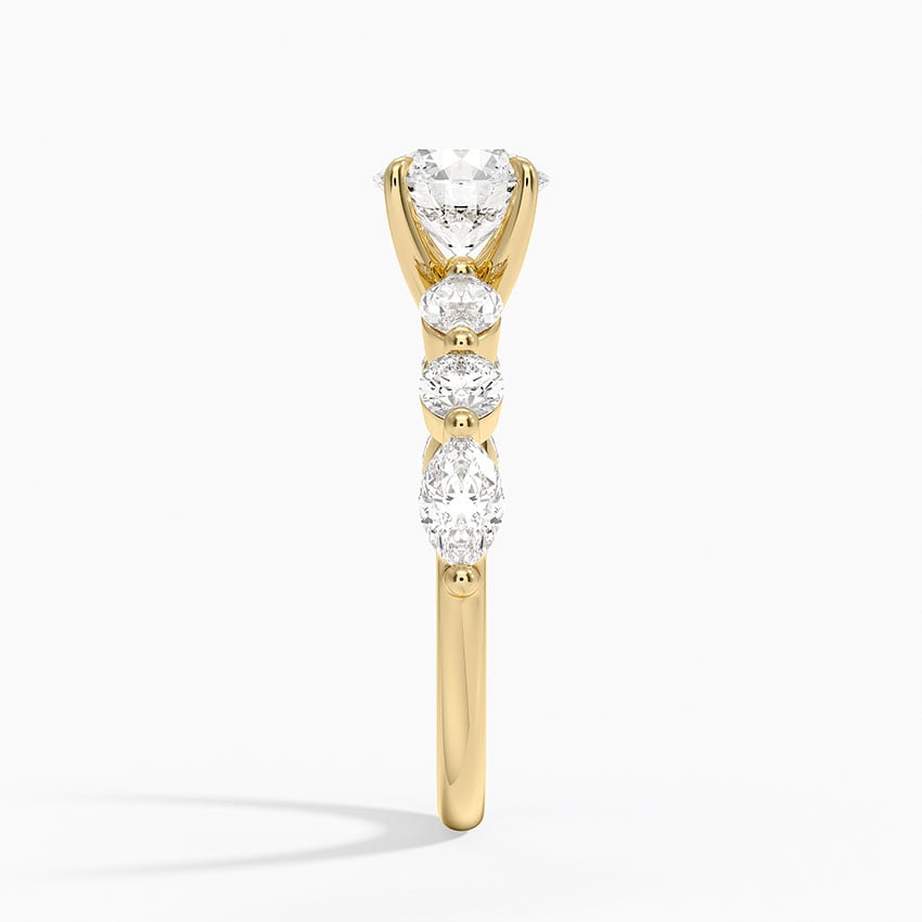 Grand Versailles Diamond Ring Yellow Gold 18k Round Engagement Ring