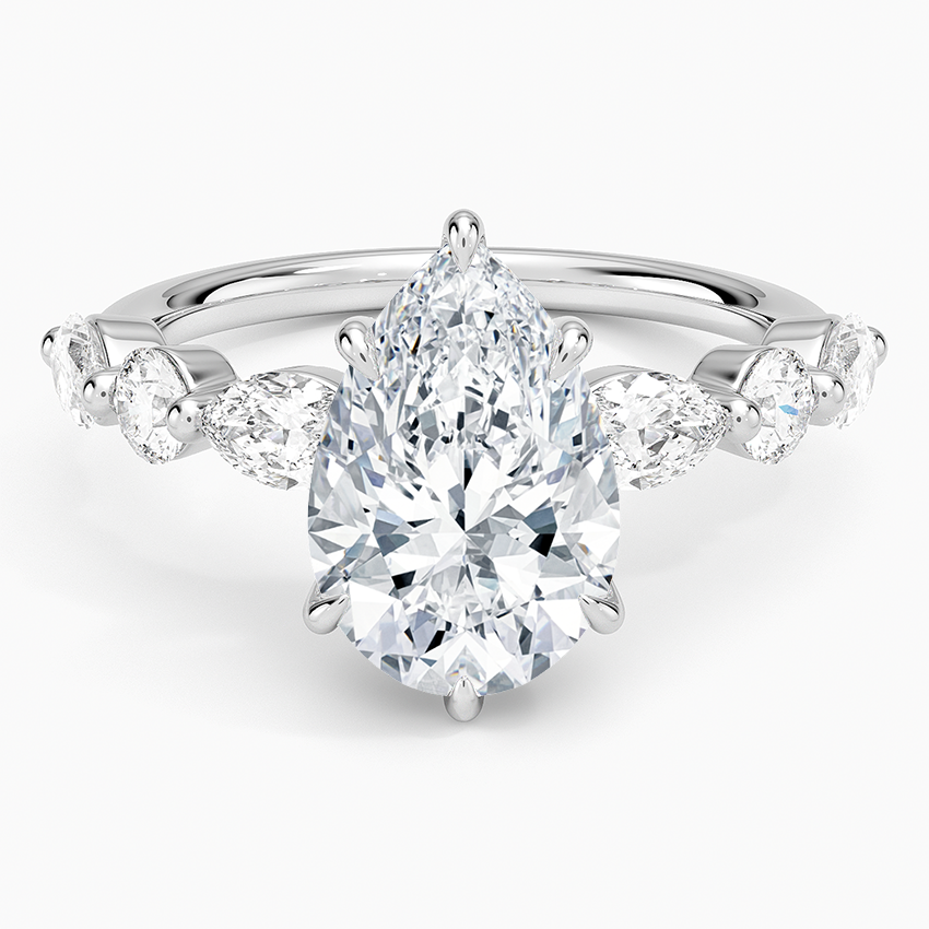 Grand Versailles Diamond Ring Platinum Pear Engagement Ring