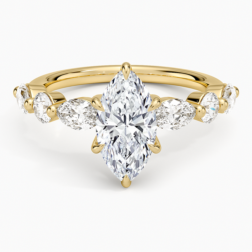 Grand Versailles Diamond Ring Yellow Gold 18k Marquise Engagement Ring