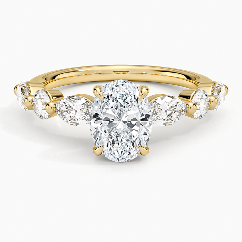 Grand Versailles Diamond Ring Yellow Gold 18k Oval Engagement Ring