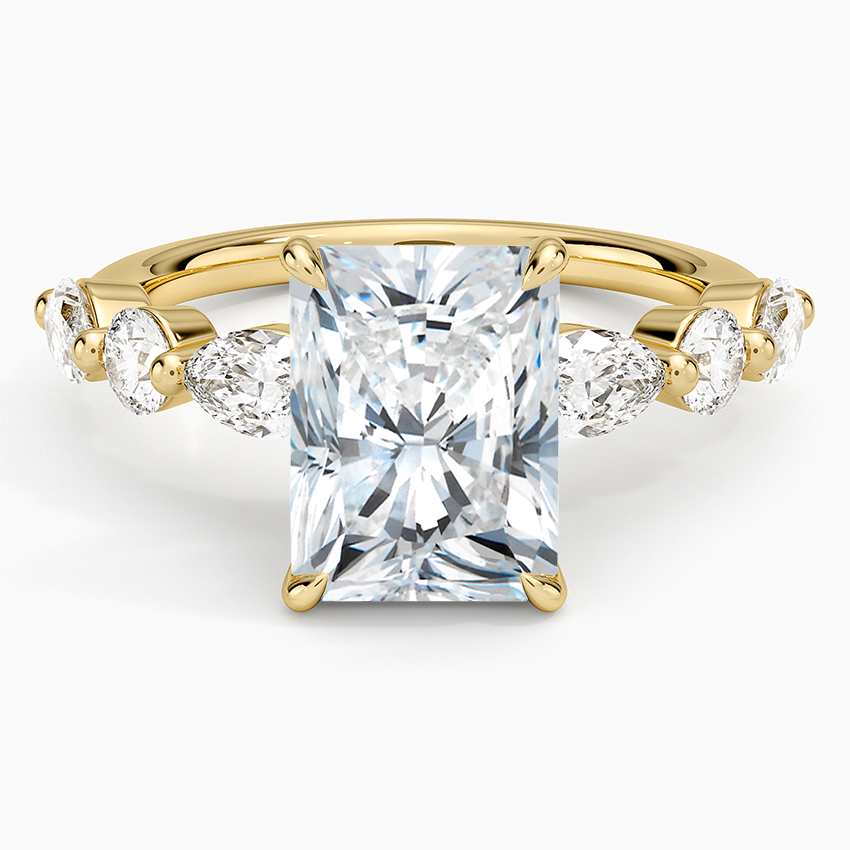 Grand Versailles Diamond Ring Yellow Gold 18k Radiant Engagement Ring