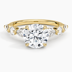 Grand Versailles Diamond Ring Yellow Gold 18k Round Engagement Ring