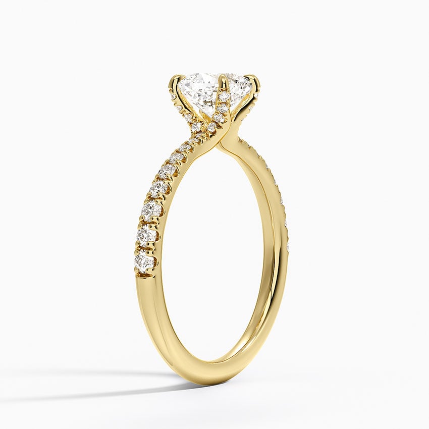 Freesia 2mm Diamond Ring (1/3 ct. tw.) Yellow Gold 18k Cushion Engagement Ring