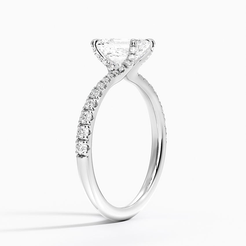Freesia 2mm Diamond Ring (1/3 ct. tw.) Platinum Emerald Engagement Ring