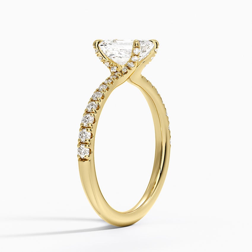 Freesia 2mm Diamond Ring (1/3 ct. tw.) Yellow Gold 18k Emerald Engagement Ring