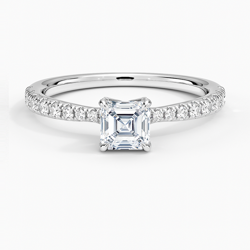 Freesia 2mm Diamond Ring (1/3 ct. tw.) Platinum Asscher Engagement Ring
