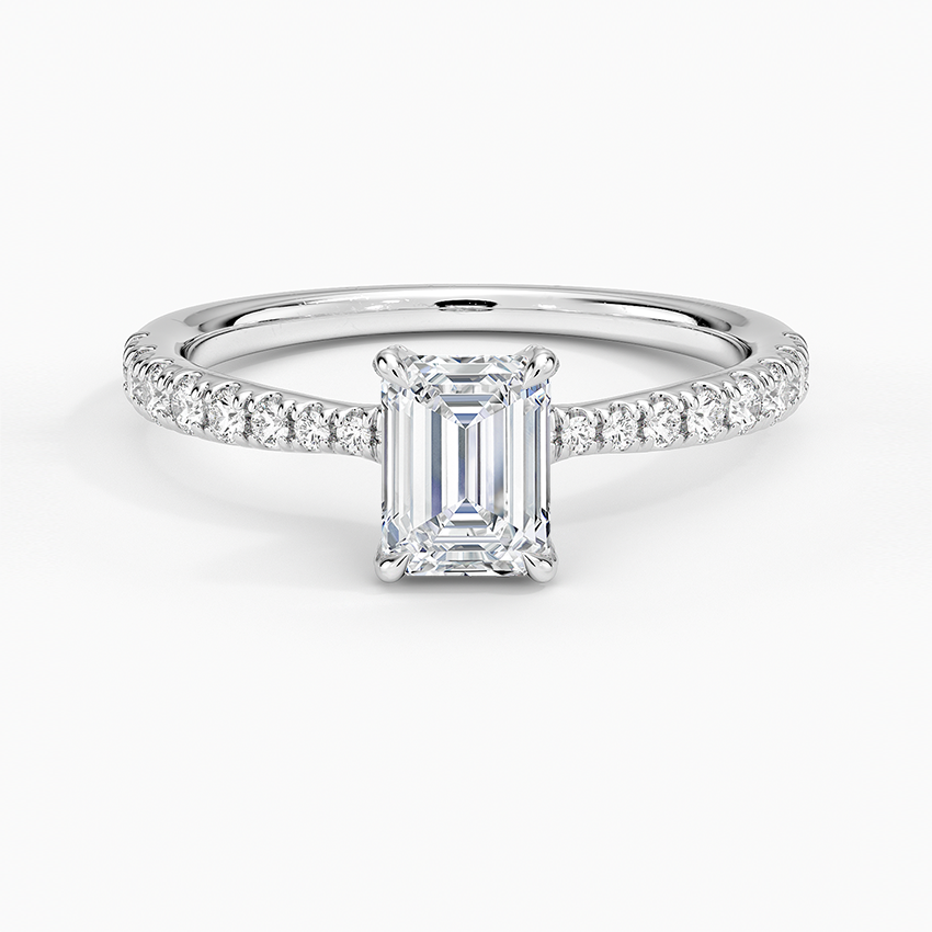 Freesia 2mm Diamond Ring (1/3 ct. tw.) Platinum Emerald Engagement Ring
