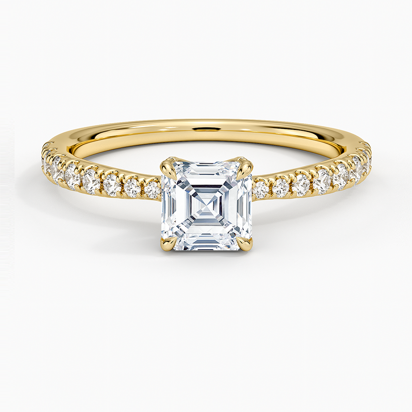 Freesia 2mm Diamond Ring (1/3 ct. tw.) Yellow Gold 18k Asscher Engagement Ring