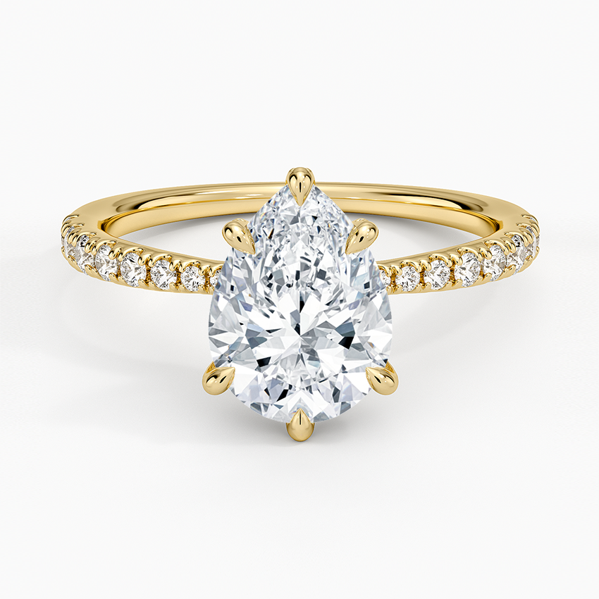 Freesia 2mm Diamond Ring (1/3 ct. tw.) Yellow Gold 18k Pear Engagement Ring