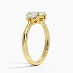 Half Moon Three Stone Diamond Ring (1/4 ct. tw.) Yellow Gold 18k Asscher Engagement Ring