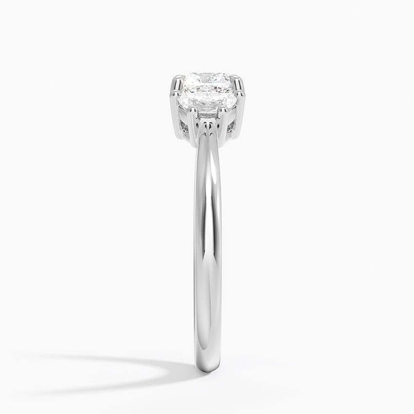 Half Moon Three Stone Diamond Ring (1/4 ct. tw.) Platinum Cushion Engagement Ring