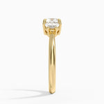 Half Moon Three Stone Diamond Ring (1/4 ct. tw.) Yellow Gold 18k Cushion Engagement Ring