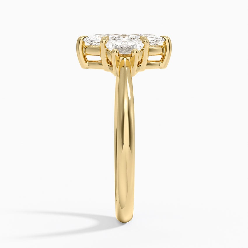 Half Moon Three Stone Diamond Ring (1/4 ct. tw.) Yellow Gold 18k Marquise Engagement Ring