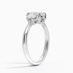 Half Moon Three Stone Diamond Ring (1/4 ct. tw.) Platinum Oval Engagement Ring