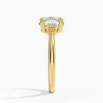 Half Moon Three Stone Diamond Ring (1/4 ct. tw.) Yellow Gold 18k Oval Engagement Ring