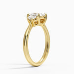 Half Moon Three Stone Diamond Ring (1/4 ct. tw.) Yellow Gold 18k Princess Engagement Ring