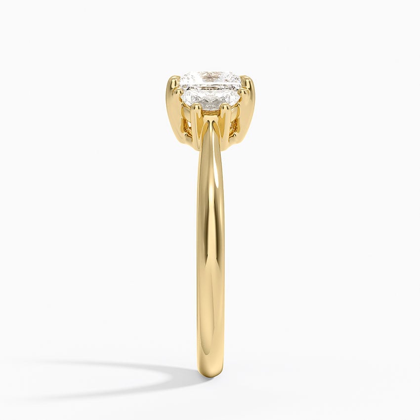 Half Moon Three Stone Diamond Ring (1/4 ct. tw.) Yellow Gold 18k Princess Engagement Ring