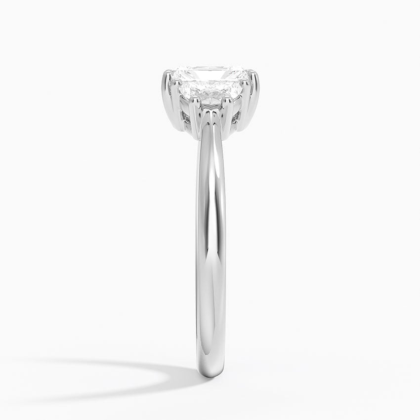Half Moon Three Stone Diamond Ring (1/4 ct. tw.) Platinum Radiant Engagement Ring