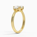 Half Moon Three Stone Diamond Ring (1/4 ct. tw.) Yellow Gold 18k Radiant Engagement Ring