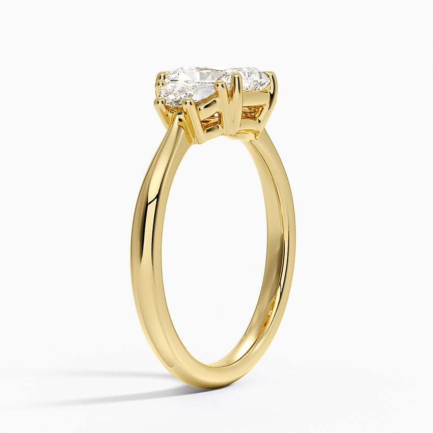 Half Moon Three Stone Diamond Ring (1/4 ct. tw.) Yellow Gold 18k Radiant Engagement Ring