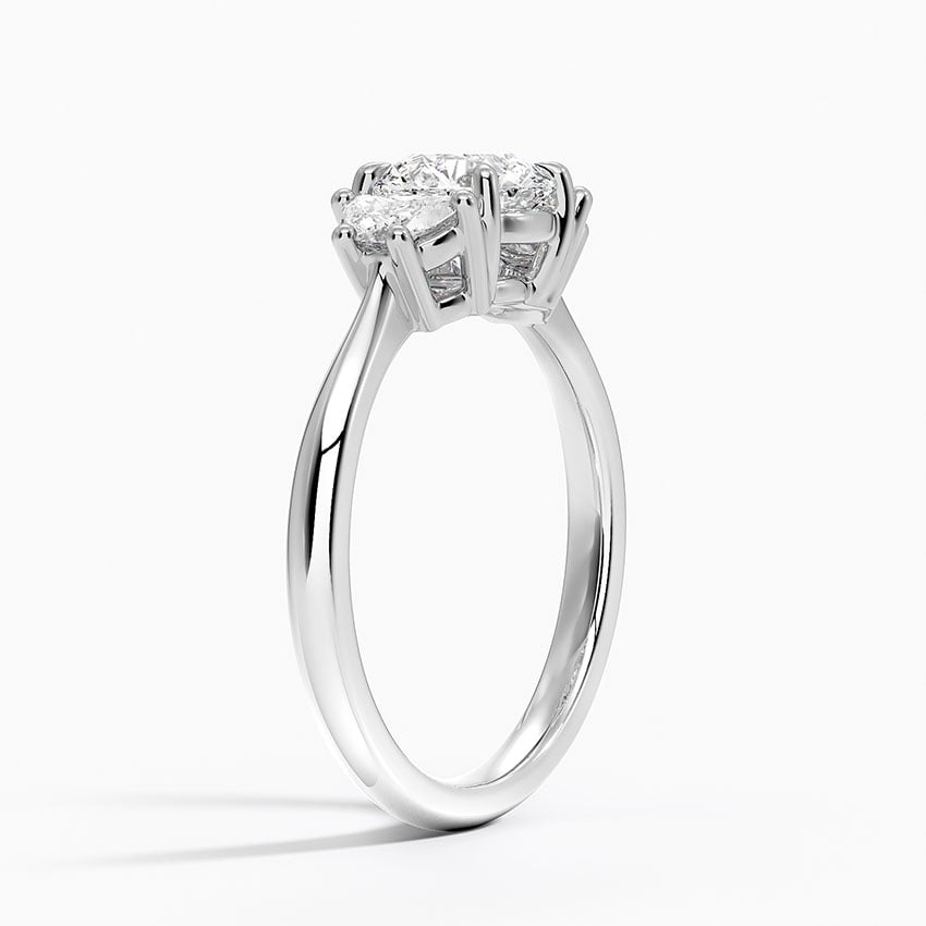 Half Moon Three Stone Diamond Ring (1/4 ct. tw.) Platinum Round Engagement Ring