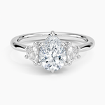 Half Moon Three Stone Diamond Ring (1/4 ct. tw.) Platinum Pear Engagement Ring