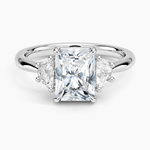 Half Moon Three Stone Diamond Ring (1/4 ct. tw.) Platinum Radiant Engagement Ring