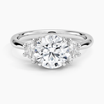 Half Moon Three Stone Diamond Ring (1/4 ct. tw.) Platinum Round Engagement Ring