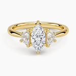 Half Moon Three Stone Diamond Ring (1/4 ct. tw.) Yellow Gold 18k Marquise Engagement Ring