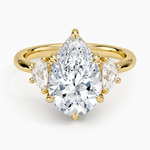 Half Moon Three Stone Diamond Ring (1/4 ct. tw.) Yellow Gold 18k Pear Engagement Ring