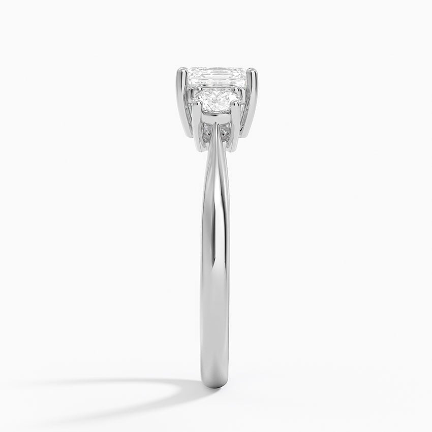 Selene Three Stone Diamond Ring (1/3 ct. tw.) Platinum Asscher Engagement Ring