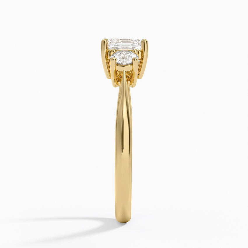 Selene Three Stone Diamond Ring (1/3 ct. tw.) Yellow Gold 18k Asscher Engagement Ring