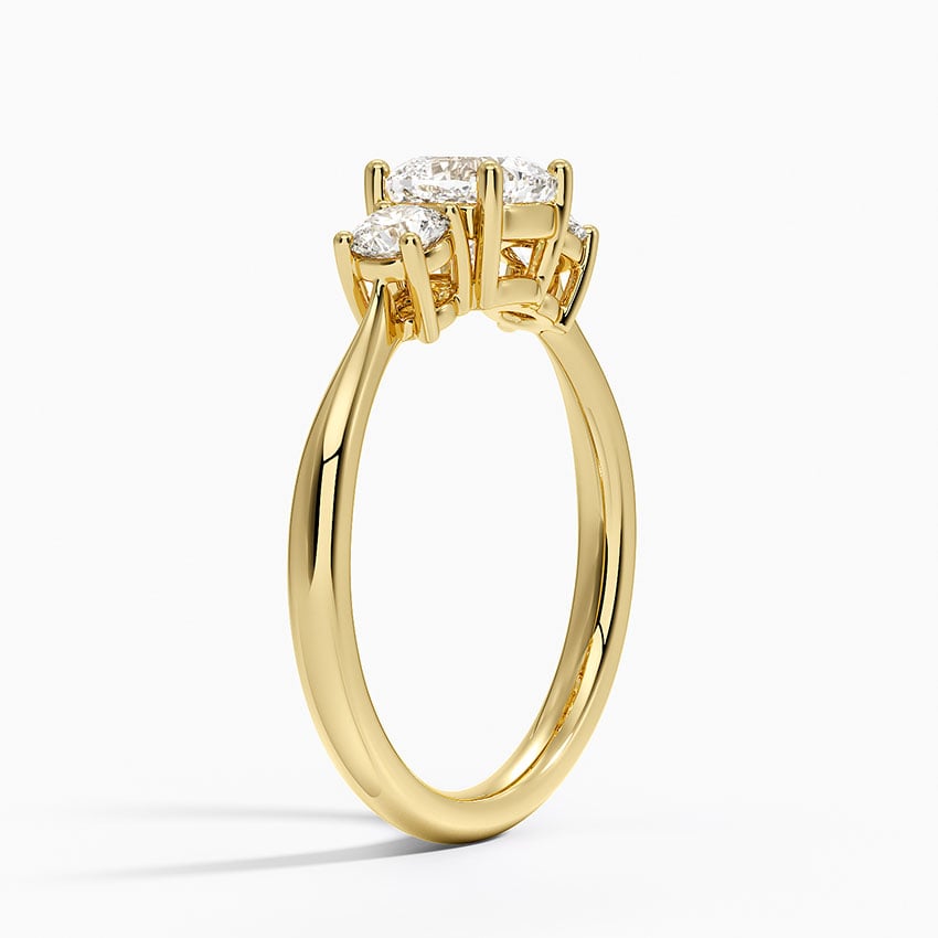 Selene Three Stone Diamond Ring (1/3 ct. tw.) Yellow Gold 18k Cushion Engagement Ring