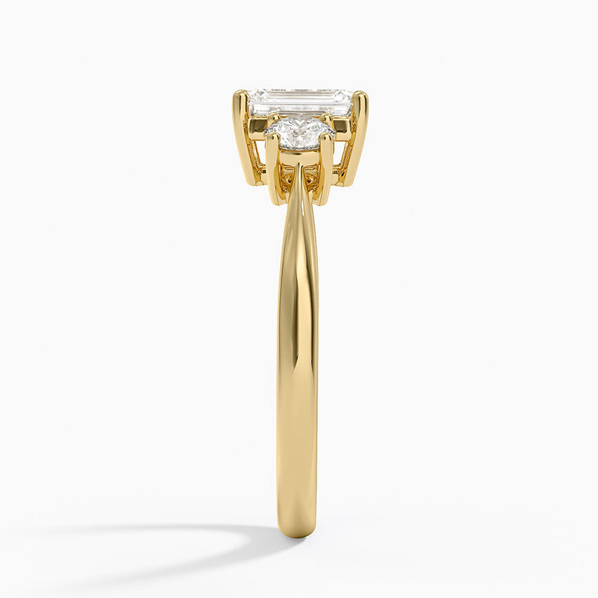 Selene Three Stone Diamond Ring (1/3 ct. tw.) Yellow Gold 18k Emerald Engagement Ring