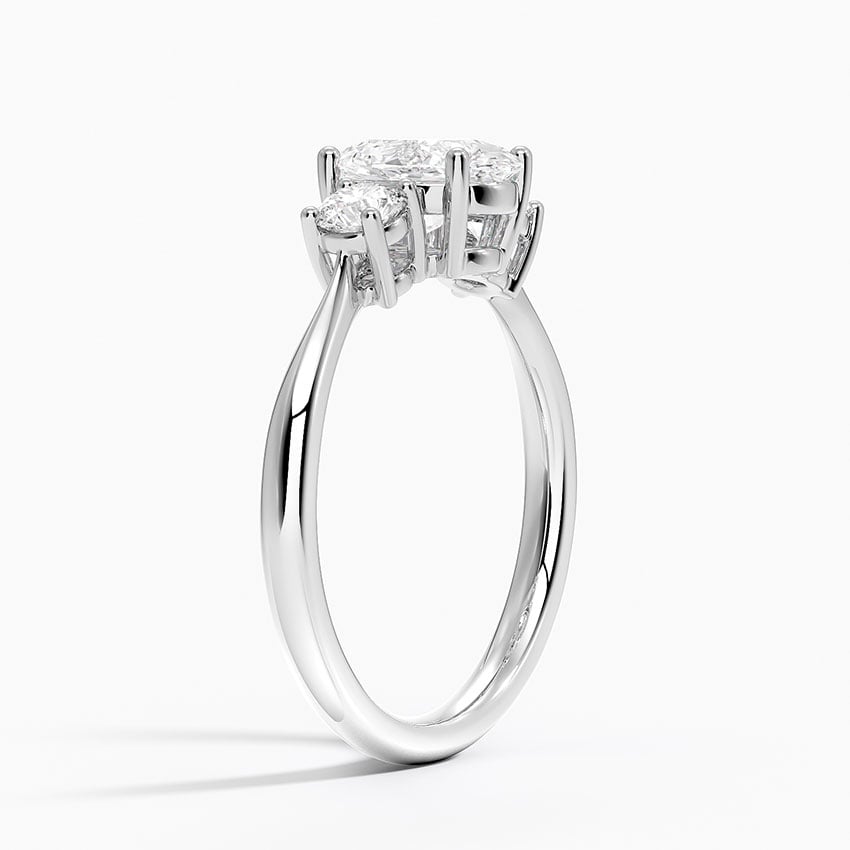Selene Three Stone Diamond Ring (1/3 ct. tw.) Platinum Oval Engagement Ring