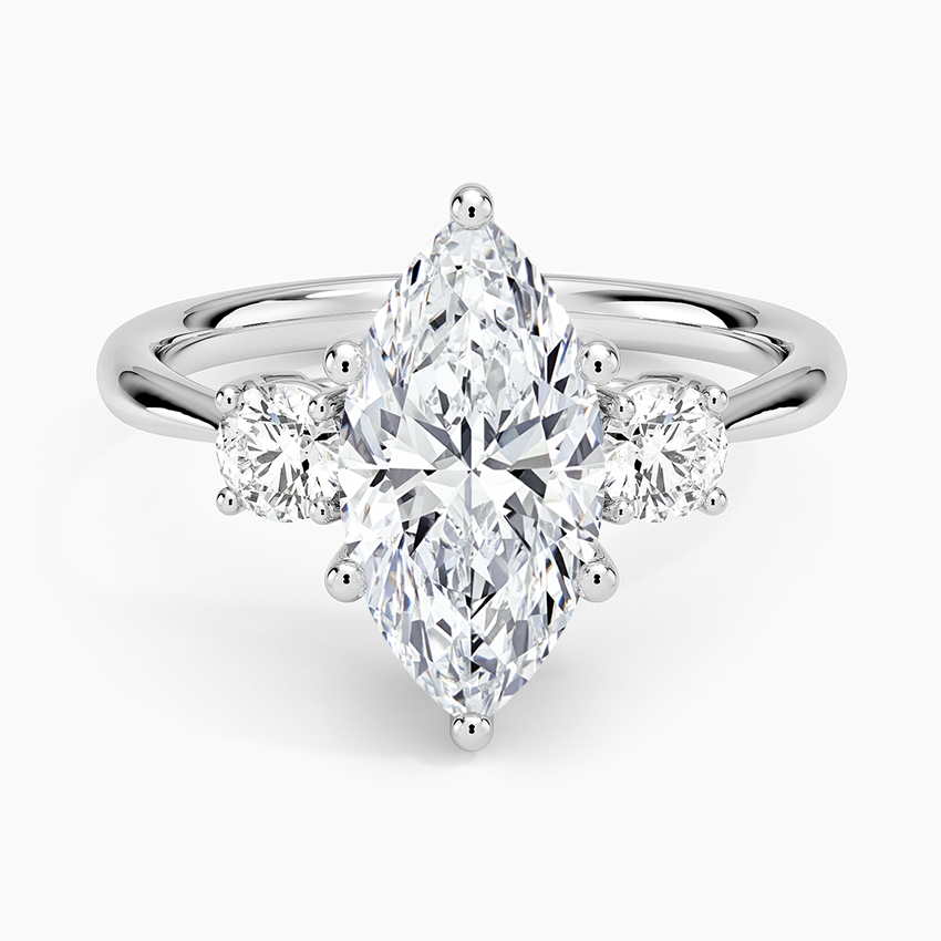Selene Three Stone Diamond Ring (1/3 ct. tw.) Platinum Marquise Engagement Ring