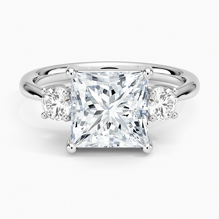 Selene Three Stone Diamond Ring (1/3 ct. tw.) Platinum Princess Engagement Ring