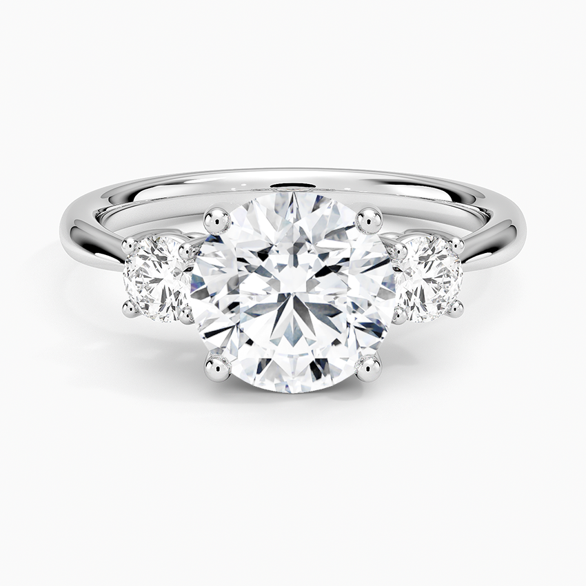Selene Three Stone Diamond Ring (1/3 ct. tw.) Platinum Round Engagement Ring