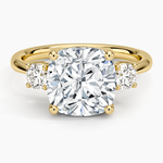 Selene Three Stone Diamond Ring (1/3 ct. tw.) Yellow Gold 18k Cushion Engagement Ring