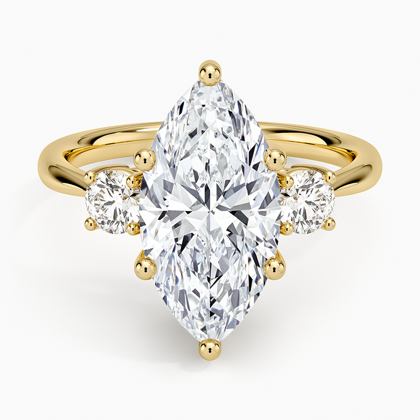 Selene Three Stone Diamond Ring (1/3 ct. tw.) Yellow Gold 18k Marquise Engagement Ring