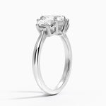 Half Moon Three Stone Diamond Ring (1/2 ct. tw.) Platinum Asscher Engagement Ring