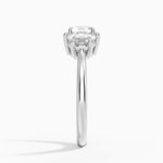 Half Moon Three Stone Diamond Ring (1/2 ct. tw.) Platinum Cushion Engagement Ring