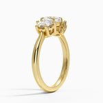 Half Moon Three Stone Diamond Ring (1/2 ct. tw.) Yellow Gold 18k Cushion Engagement Ring