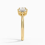 Half Moon Three Stone Diamond Ring (1/2 ct. tw.) Yellow Gold 18k Cushion Engagement Ring