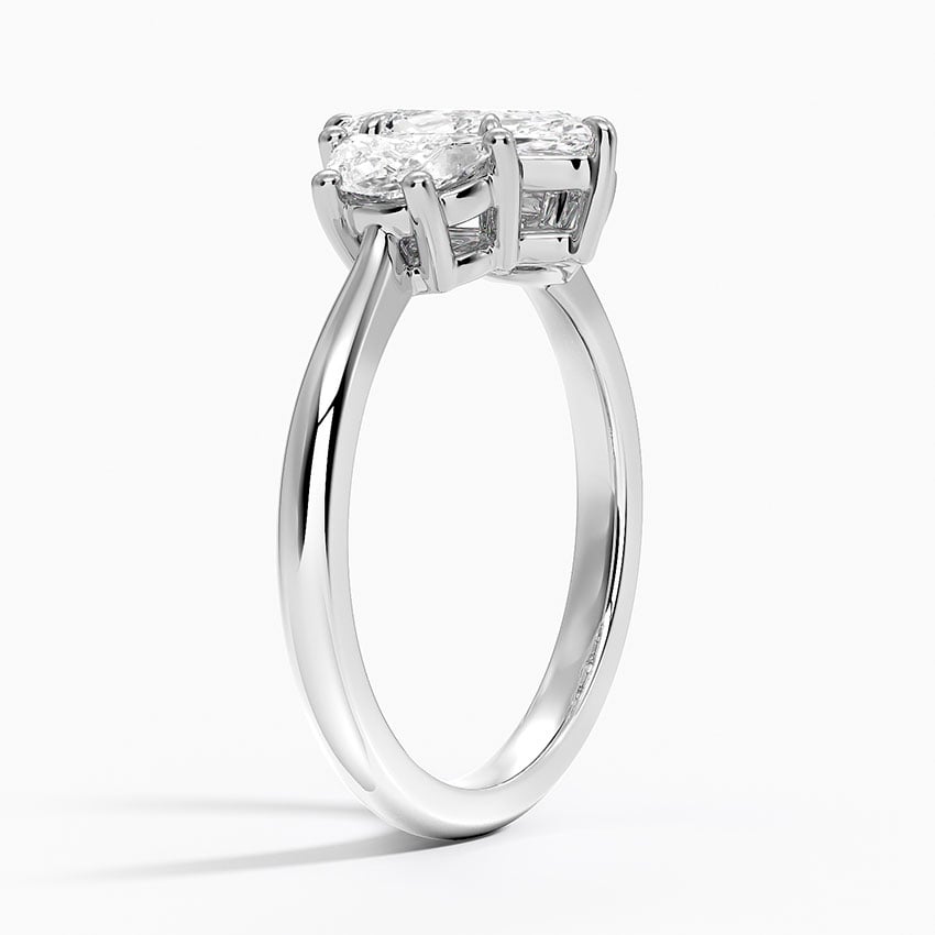 Half Moon Three Stone Diamond Ring (1/2 ct. tw.) Platinum Marquise Engagement Ring