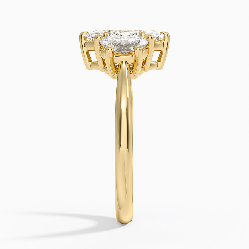 Half Moon Three Stone Diamond Ring (1/2 ct. tw.) Yellow Gold 18k Marquise Engagement Ring