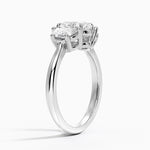 Half Moon Three Stone Diamond Ring (1/2 ct. tw.) Platinum Oval Engagement Ring